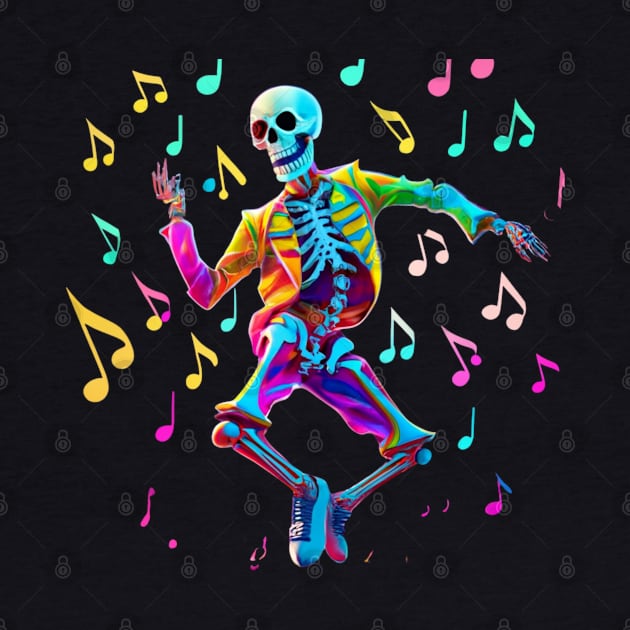 Dancing Skeleton Rainbow by BukovskyART